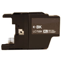 Brother LC71BK / LC75BK Remanufactured High Yield Ink Cartridge - Black