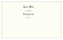 Legal Size Testament Ledger Last Will & Testament of Covers