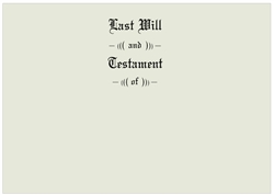 Letter Size Testament Ledger Last Will & Testament of Covers