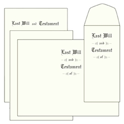 Letter Size Testament Ledger Last Will & Testament Will Kit