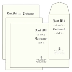 Letter Size Testament Ledger Last Will & Testament of Will Kit, Customized