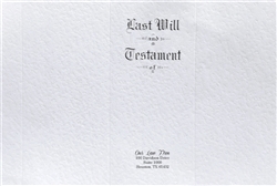 Letter Size Pebble Finish Last Will & Testament Covers, Customized