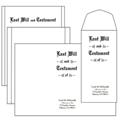 Letter Size Pebble Finish Last Will & Testament Kit, Customized