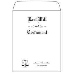 Pebble Finish Last Will & Testament Envelopes, Oversized, Customized