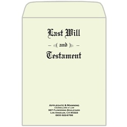 Testament Ledger Oversized Last Will & Testament Envelopes, Customized