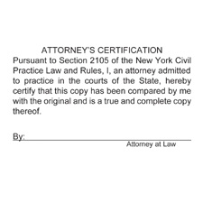 New York State Attorney Certification Stamp