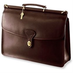 Flap Over Leather Briefcase