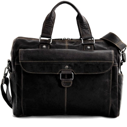Voyager Leather Zippered Briefcase