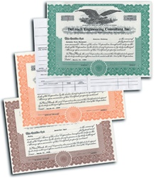 Blumberg Imprinted Stock Certificates for Corporations