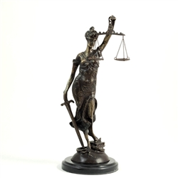 16 1/2" Bronzed Lady Justice Sculpture