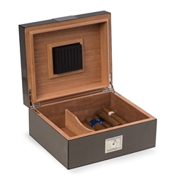 "Carbon Fiber" Wood Cigar Humidor with Spanish Cedar Lining