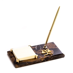 Legal Scale Desk Top Memo Pad Holder with Pen