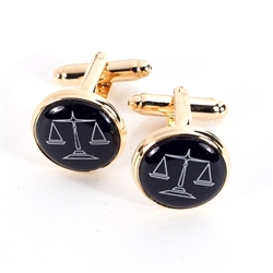 Legal Scales Gold Plated Cufflinks