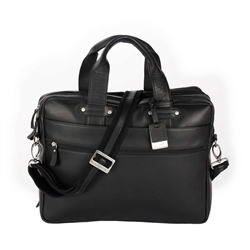 Columbian Leather Double Compartment Briefcase