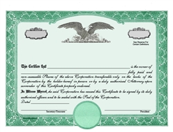 Eagle C Standard Wording Certificates, Choice of Colors, 100 per package