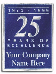 Silver Foil Embossed Anniversary Labels, Customized