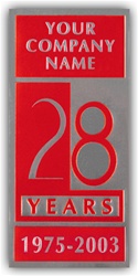 Silver Foil Embossed Anniversary Labels, Customized