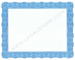 Goes® Blank Stock Certificates, Large Border, 10" x 8", Blue, 500