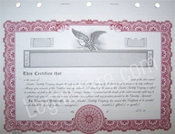 Goes® LLC Stock Certificate, Maroon Border