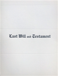 Last Will & Testament Document Letter Size Covers, White Marble