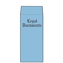 Blue Vellum Legal Documents Envelopes, 100 per package