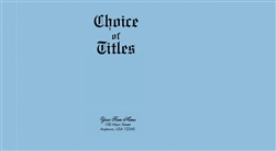 Legal Size Blue Wove Cover, Choice of Titles, Customized