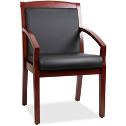 Lorell Sloping Arms Wood Guest Chair - Cherry
