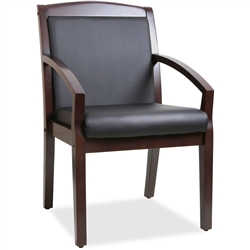 Lorell Sloping Arms Wood Guest Chair - Espresso