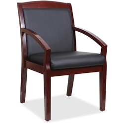 Lorell Sloping Arms Wood Guest Chair - Mahogany