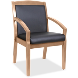 Lorell Sloping Arms Wood Guest Chair - Walnut