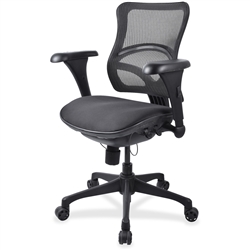 Lorell Mid-back Fabric Seat Chairs - Black