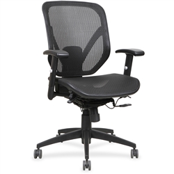 Lorell Mesh Seat/Back Mid-back Chair - Black
