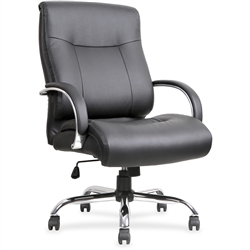 Lorell Leather Deluxe Big/Tall Chair - Black
