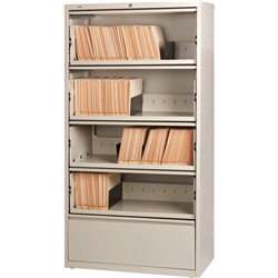 Lorell Receding Lateral File with Roll Out Shelves