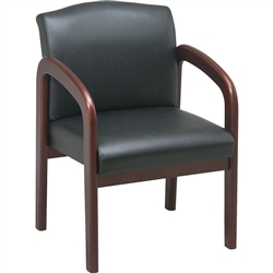 Lorell Deluxe Faux Guest Chair - Cherry