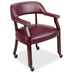 Lorell Traditional Captain Side Chair With Casters