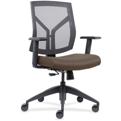 Lorell Mid-Back Chairs wth Mesh Back & Fabric Seat